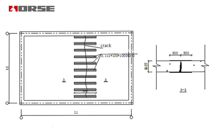 Reinforcement of floor cracks with CFRP fabric